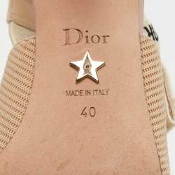 Dior Beige Fabric Jadior Peep Toe Slingback Pumps Size 40