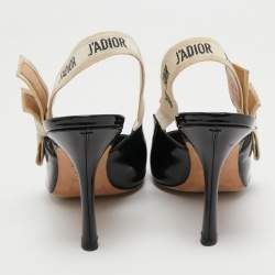 Dior Black Patent Leather J'adior Slingback Pumps Size 41