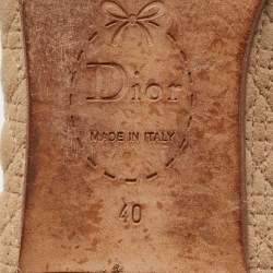 Pre Owned Dior Beige Cannage Suede Smoking Slippers Size 40