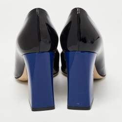 Dior Black/Blue Patent Leather Pointed Toe Pumps Size 39.5