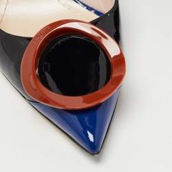 Dior Black/Blue Patent Leather Pointed Toe Pumps Size 39.5