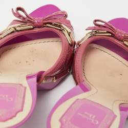 Dior Purple Patent Leather Bow Slide Sandals Size 39