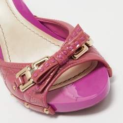 Dior Purple Patent Leather Bow Slide Sandals Size 39