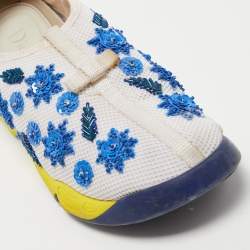 Pre Owned Dior White Mesh Embellished Fusion Sneakers Size 39