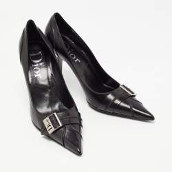 Dior Black Leather Pointed Toe Pumps Size 39.5