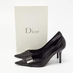 Dior Black Leather Pointed Toe Pumps Size 39.5