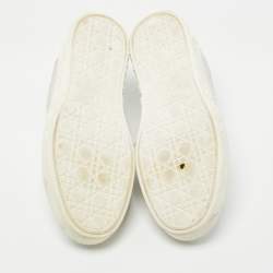 Pre Owned Dior Silver Crinkled Leather Low Top Sneakers Size 39.5 
