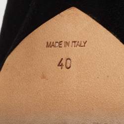 Dior Black Suede Square Platform Ankle Booties Size 40