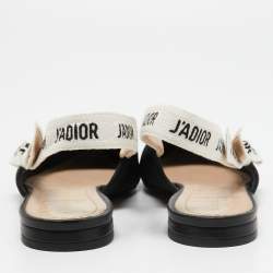 Pre Owned Dior Black Fabric J'adior Slingback Flats Size 36.5