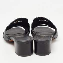 Dior Black Leather 30 Montaigne  Slide Size 37.5