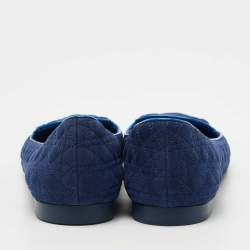 Dior Blue Cannage Suede Smoking Slippers Size 40