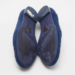 Dior Blue Cannage Suede Smoking Slippers Size 40