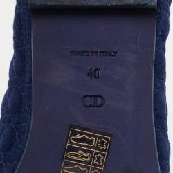 Dior Blue Cannage Suede Smoking Slippers Size 40