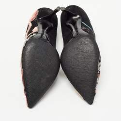Pre Owned Dior Black Suede Embroidered Pumps Size 40