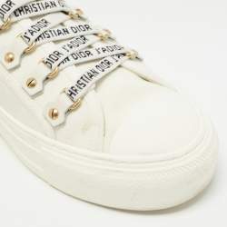 Dior  White Canvas Walk N Dior Low Top Sneakers Size 39