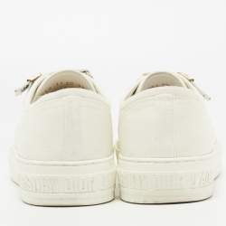 Dior  White Canvas Walk N Dior Low Top Sneakers Size 39