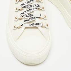 Dior  White Canvas Walk N Dior Low Top Sneakers Size 39