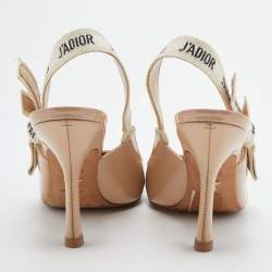 Dior Beige Patent Leather J'adior Slingback Pumps Size 36