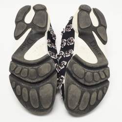 Pre Owned Dior Black Crystal Embellished Mesh Fusion Sneakers Size 39.5