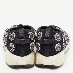 Pre Owned Dior Black Crystal Embellished Mesh Fusion Sneakers Size 39.5