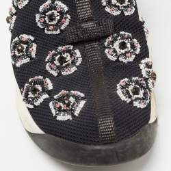 Pre Owned Dior Black Crystal Embellished Mesh Fusion Sneakers Size 39.5