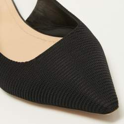Dior Black Canvas J'adior Slingback Flat Sandals Size 39.5