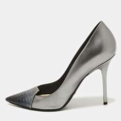 Dior Grey/Blue Patent Pointed Toe Pumps Size 39