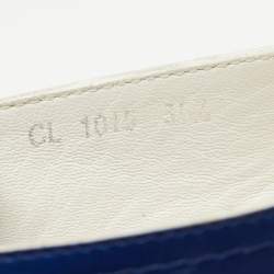 Dior Blue Laser Cut Leather Flower Applique Espadrille Flats Size 35.5