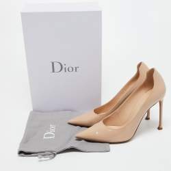 Dior Beige Patent Leather Pointed Toe Pumps Size 39 