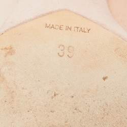 Pre Owned Dior Light Pink Satin Crystal Embellished Flower Pumps Size 39