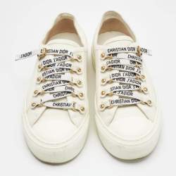 Dior White Canvas Walk'n'Dior Low Top Sneakers Size 36.5