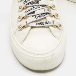 Dior White Canvas Walk'n'Dior Low Top Sneakers Size 36.5