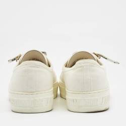 Dior White Canvas Walk'n'Dior Low Top Sneakers Size 36.5