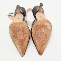 Pre Owned Dior Black Patent Leather J'adior Slingback Pumps Size 36