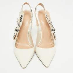 Dior Off White Patent Leather J'adior Slingback Pumps Size 36