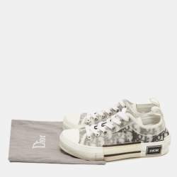 Dior Grey PVC and Canvas B23 Low Top Sneakers Size 36.5