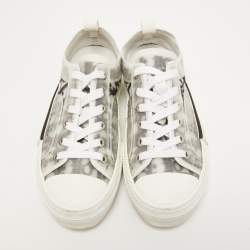 Dior Grey PVC and Canvas B23 Low Top Sneakers Size 36.5