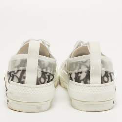 Dior Grey PVC and Canvas B23 Low Top Sneakers Size 36.5