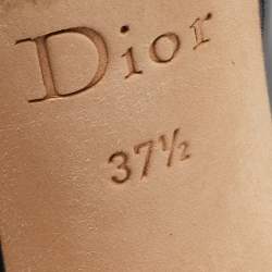 Dior Black Patent Leather CD Logo Peep Toe Pumps Size 37.5