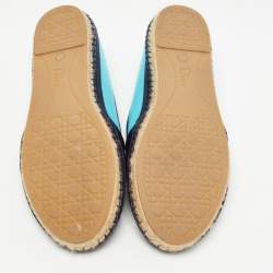 Dior Two Tone Satin Embroidered Slip On Espadrille Flats Size 40