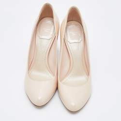 Dior Pink Cannage Patent Leather Block Heel Pumps Size 37