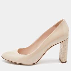 Dior Pink Cannage Patent Leather Block Heel Pumps Size 37