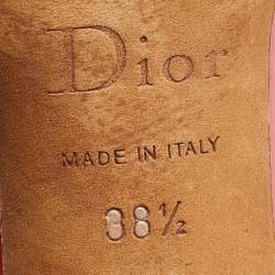 Dior Orange Patent Leather Bow Slide Sandals Size 38.5