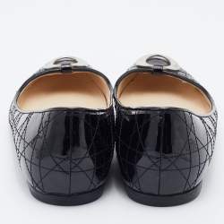 Dior Black Cannage Patent Leather Ballet Flats Size 38