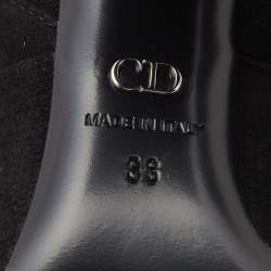 Dior Black  Suede Block Heel Knee Length Boots Size 38