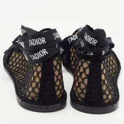 Dior Beige/Black Mesh and Suede Nicely D  Flats Size 37