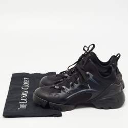 Dior Black Neoprene and Leather D-Connect Sneakers Size 37.5
