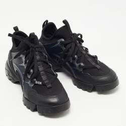 Dior Black Neoprene and Leather D-Connect Sneakers Size 37.5