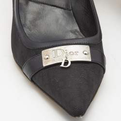 Pre Owned Dior Black Diorissimo Canvas And Leather Pointed Toe Pumps Size 38