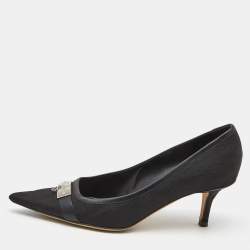 Pre Owned Dior Black Diorissimo Canvas And Leather Pointed Toe Pumps Size 38